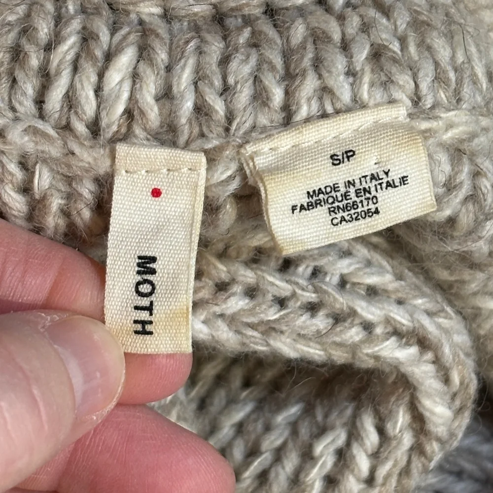 Anthropologie Moth Turtleneck Sweater Brown Beige Women’s Small Alpaca Blend - Picture 12 of 15